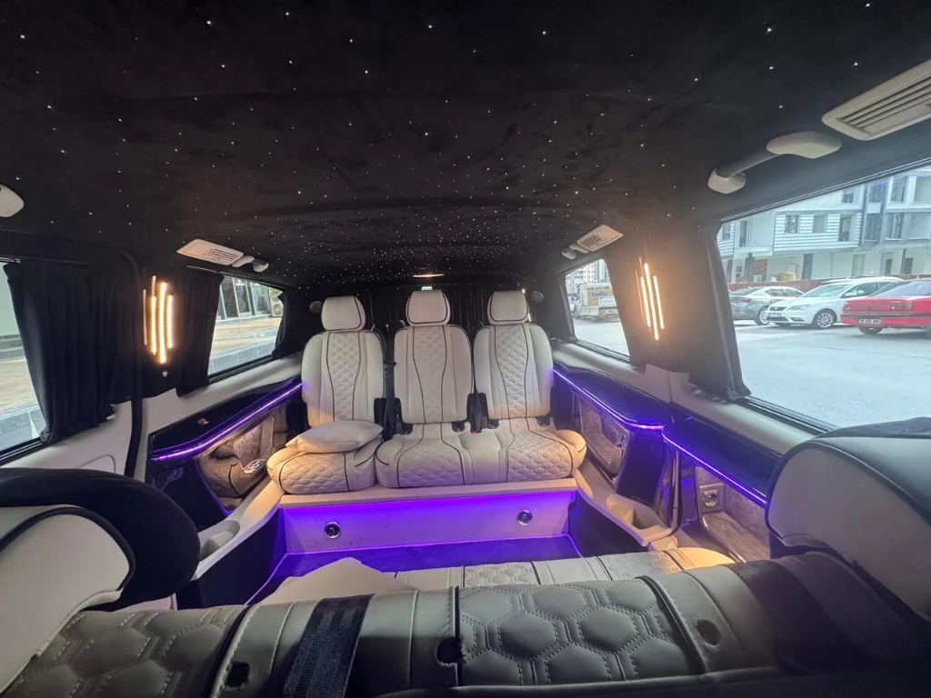 İzmir özel gün transferi Mercedes Vito LED aydınlatma iç mekan